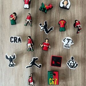 Soccer Shoe Charms Set - Red, Black, White